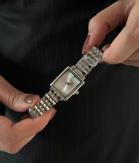 ZEVIA CRYSTAL STUDDED WATCH-Silver Dial