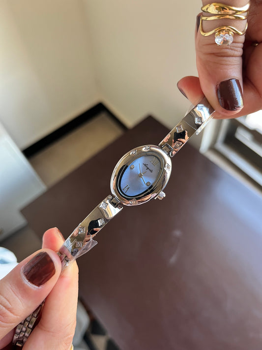Oval Gleem Blue Dial Watch