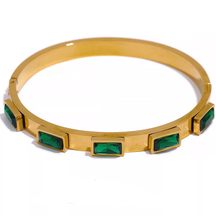 Greca Emerald Cuff Bangle