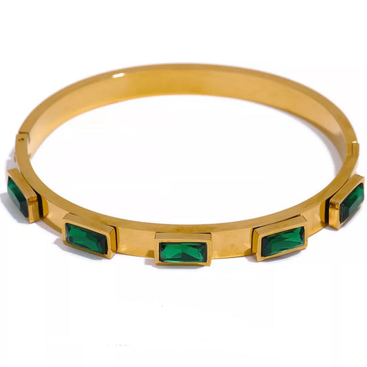 Greca Emerald Cuff Bangle