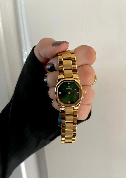 DIAMOND DUSK GREEN X GOLD WATCH-Green Dial