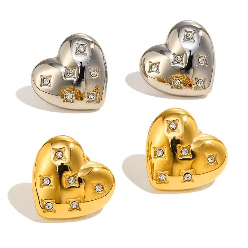 Zircon Heart Earrings