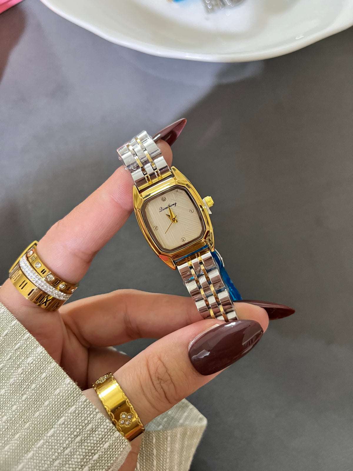 Two Tone  Whisper Square Watch