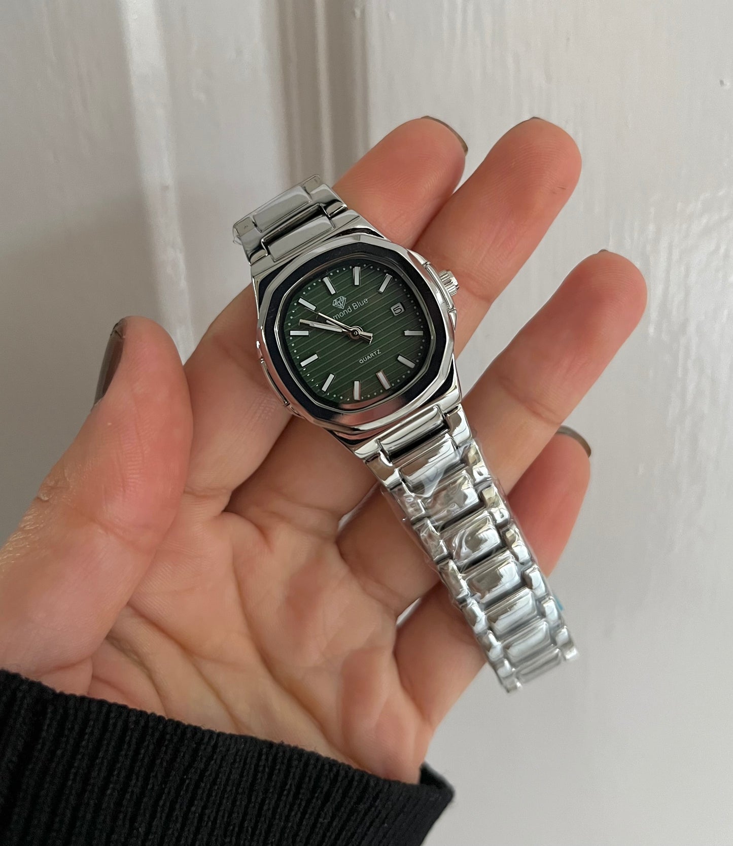 SILVER x GREEN Grace Watch