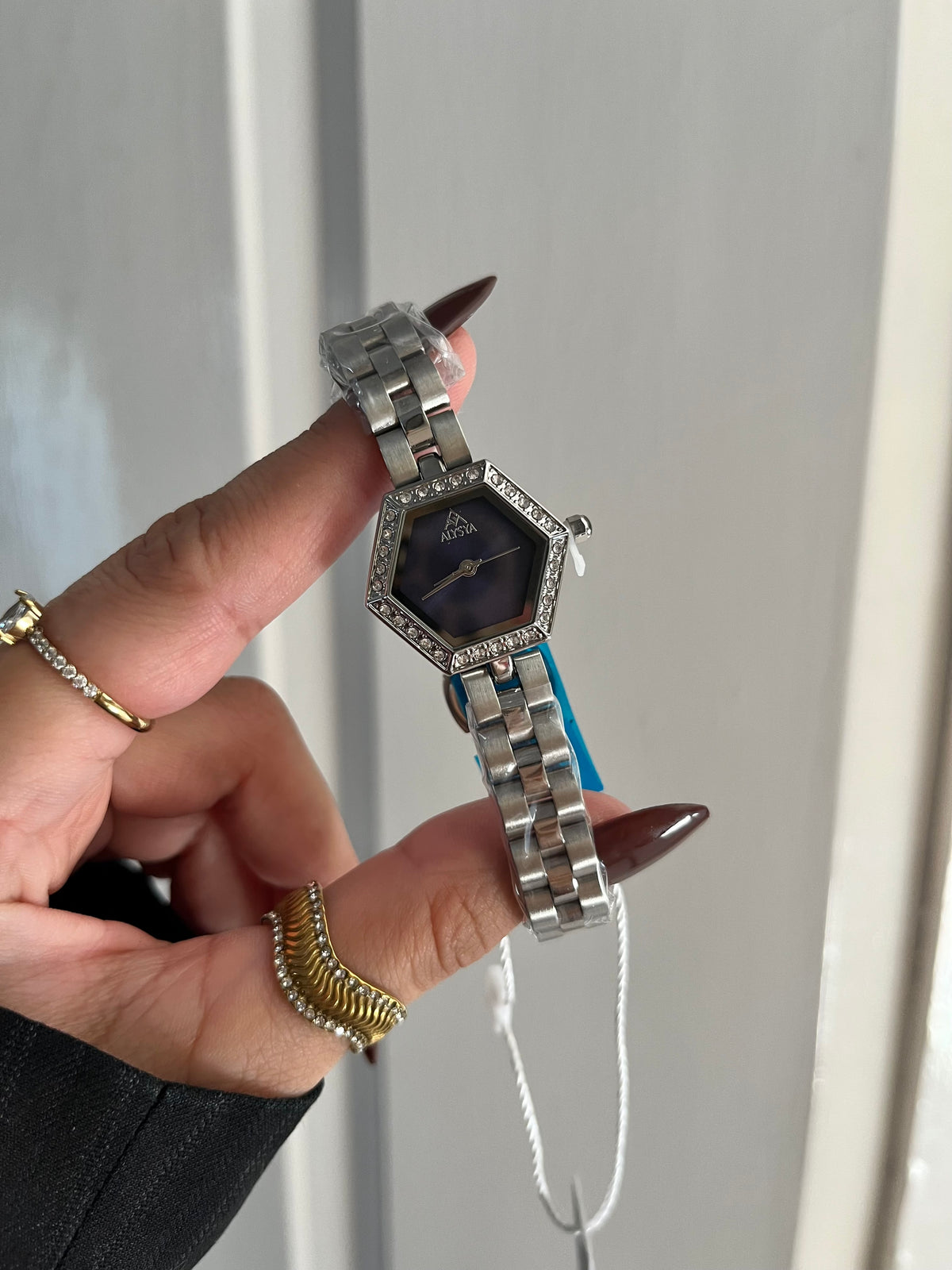 Alysya Hexagon Watch(Navyblue dial)