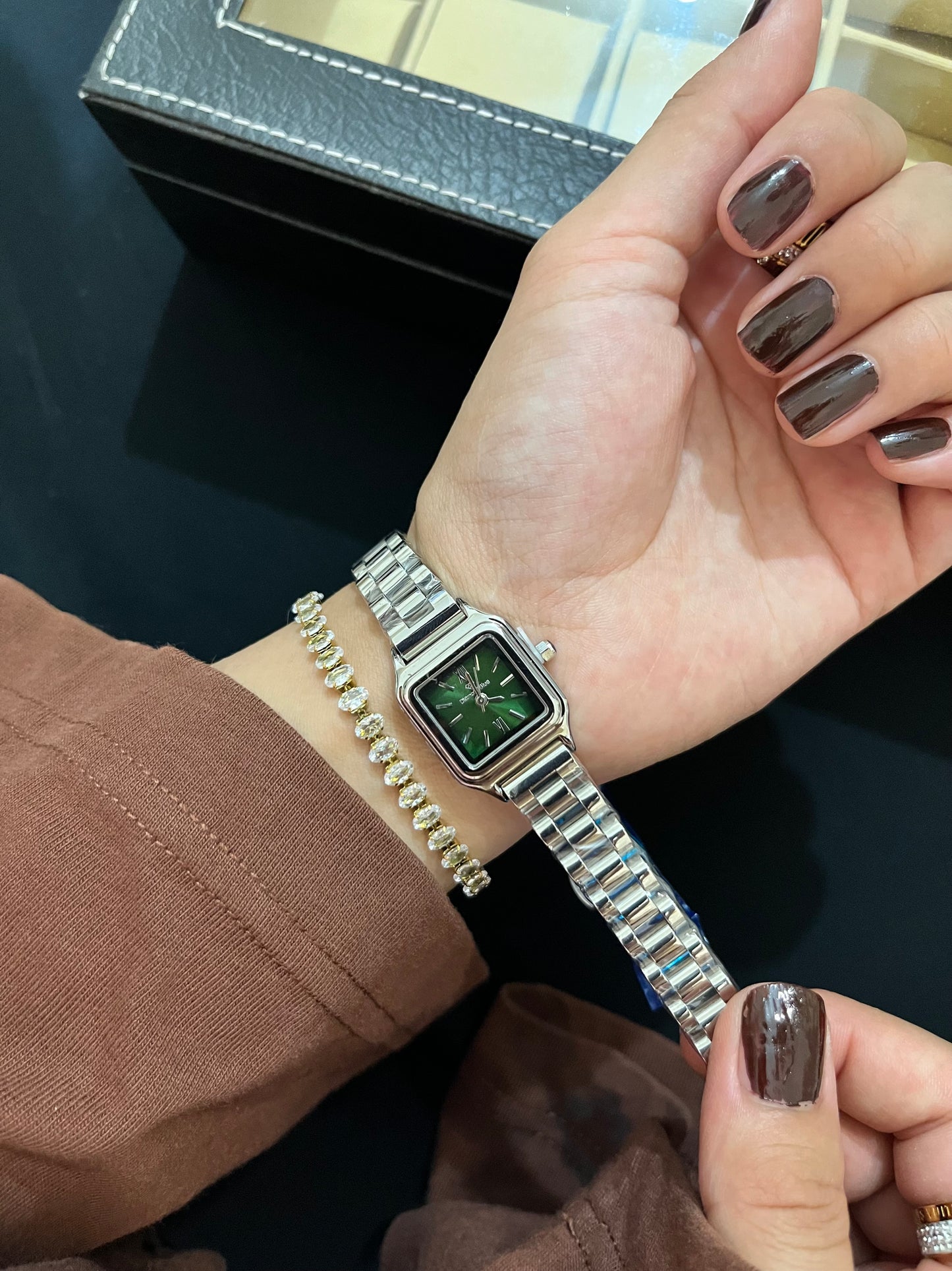 Aetherald Silver X Green Dial Watch