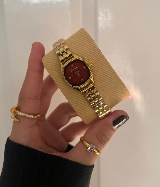 Crystal Studded Marbella Gold Watch