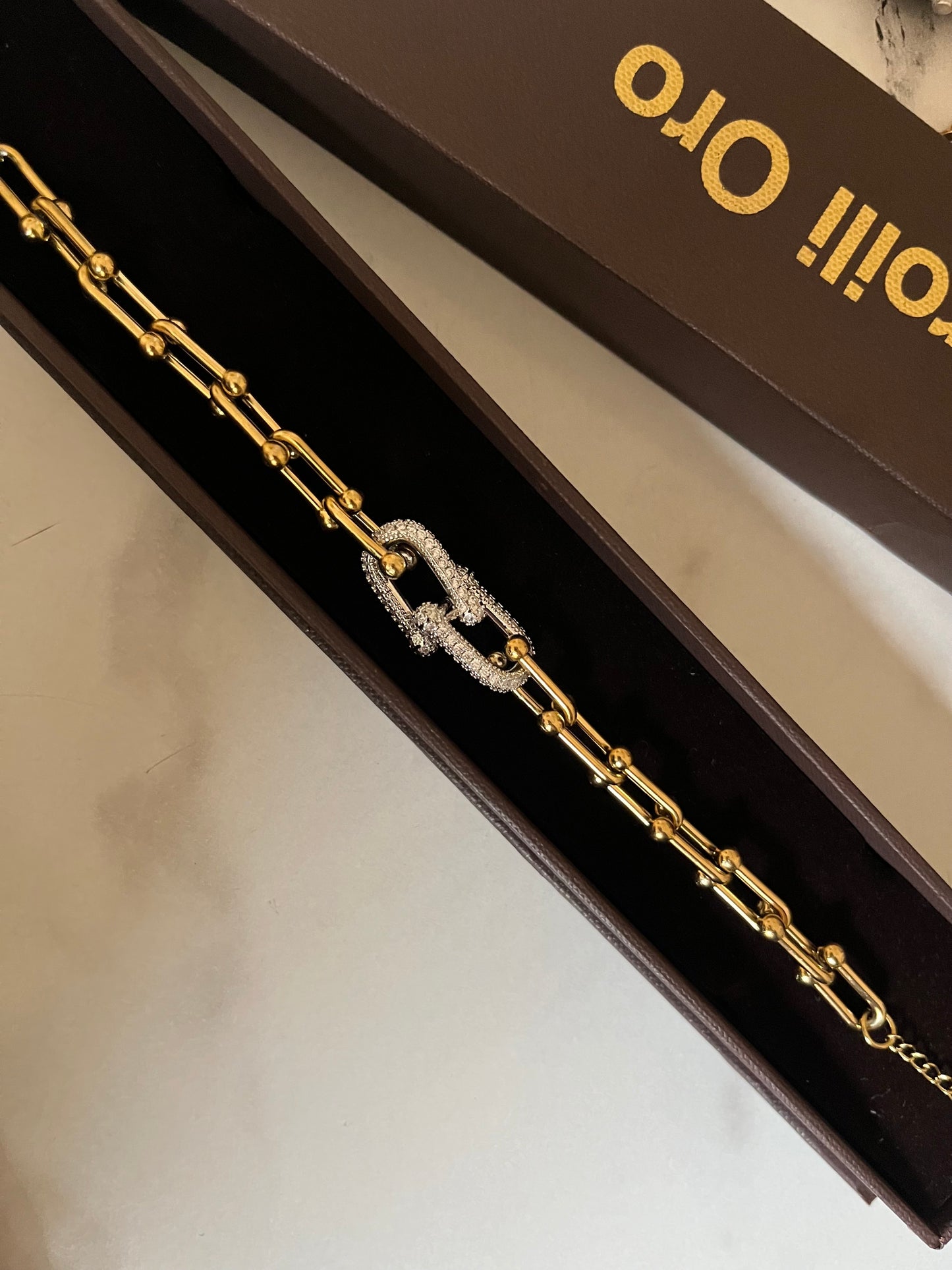 Zirconia Link Chain Bracelet