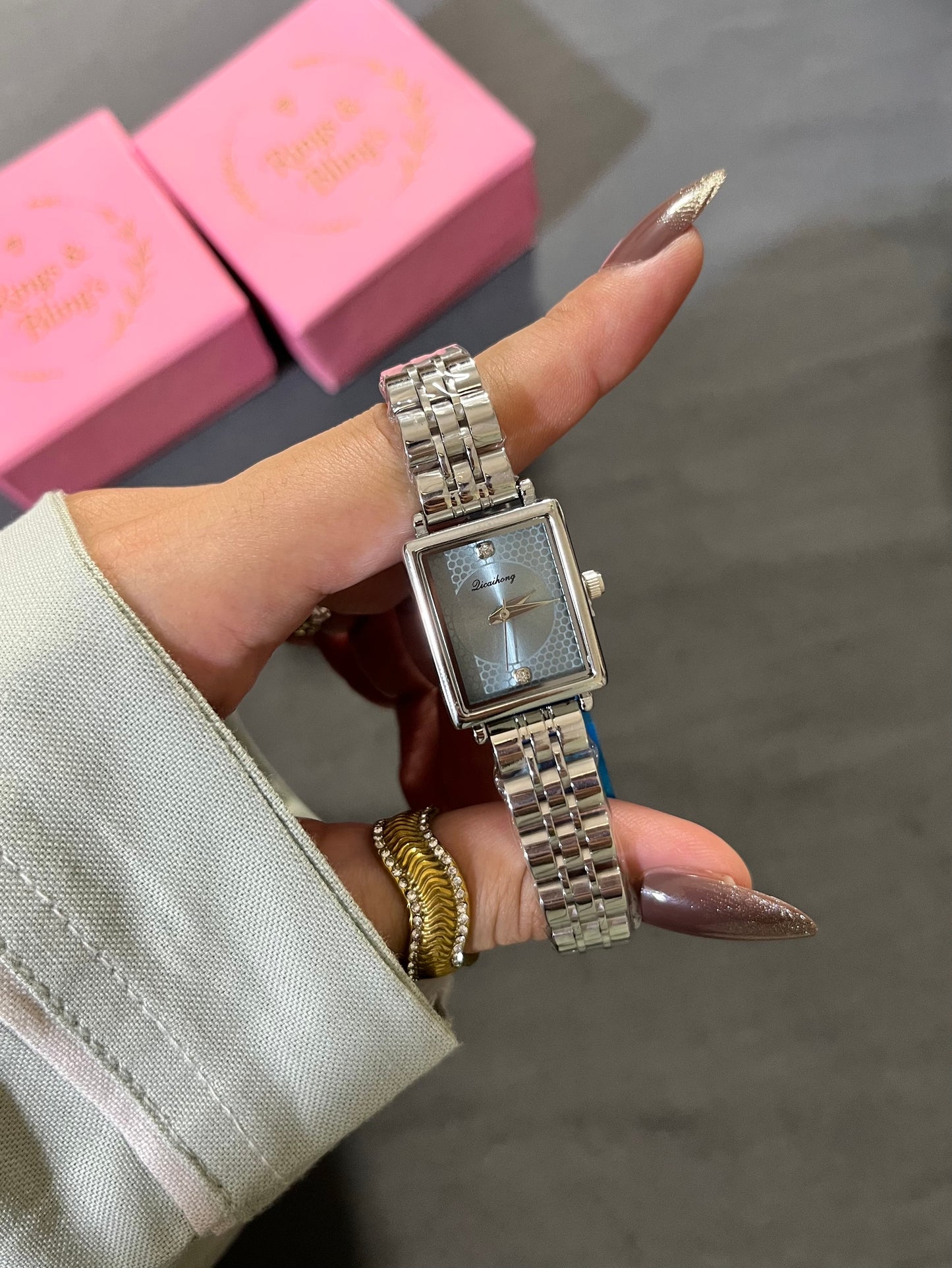 Estelle Blue Rectangular Watch