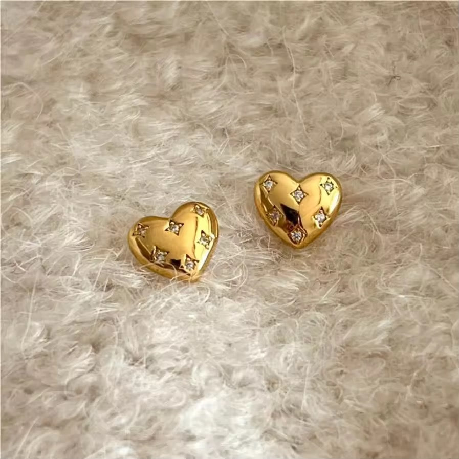 Zircon Heart Earrings