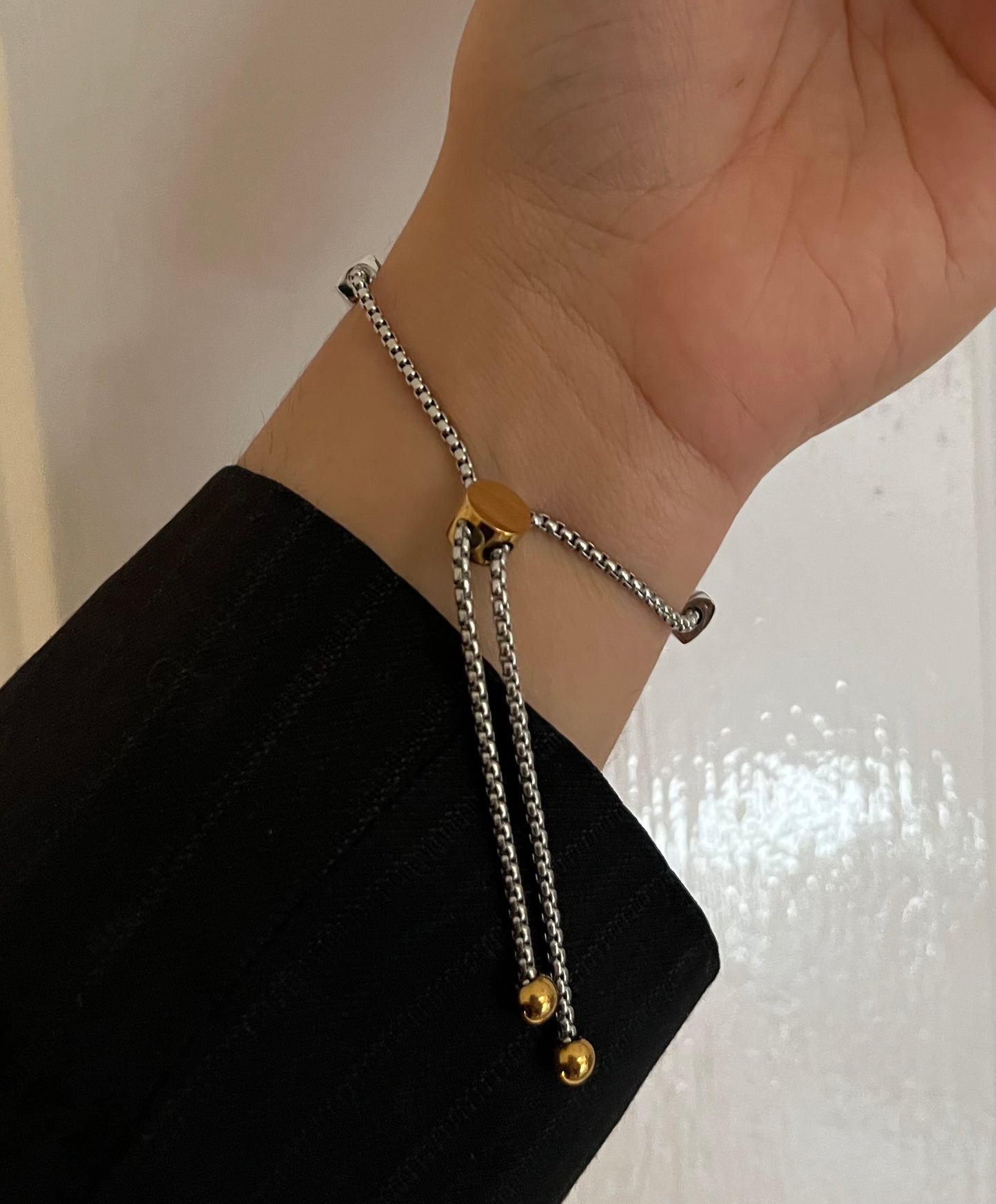 Vintage Oval Bangle Watch silver X black