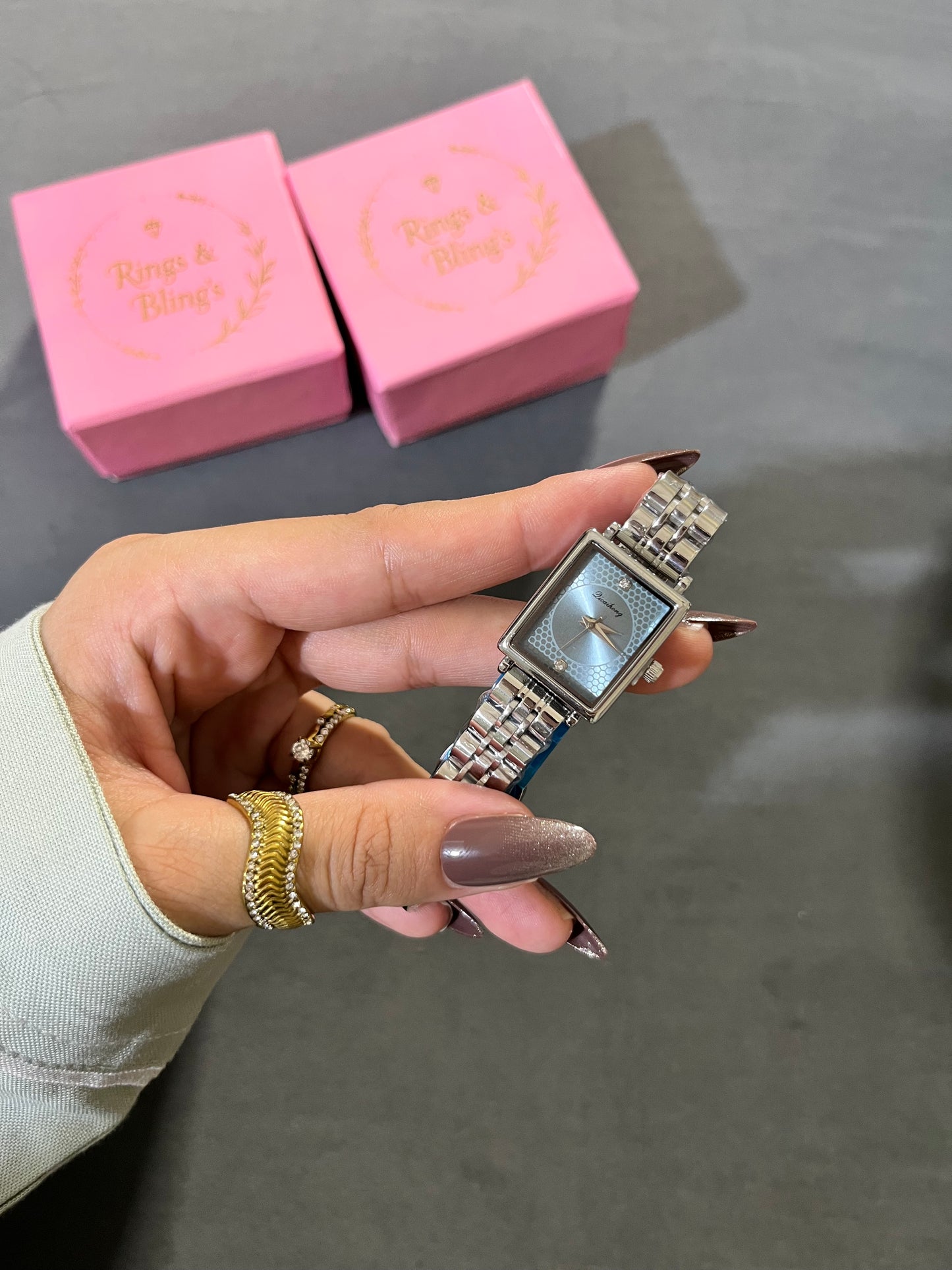 Estelle Blue Rectangular Watch