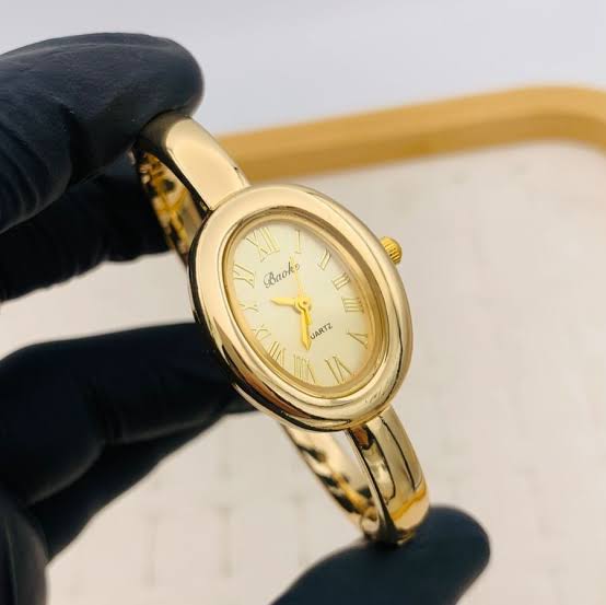 Vintage Cuff Watch-gold dial
