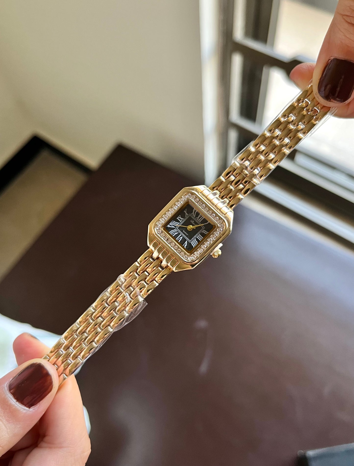 Cartier Inspired Black Dial Watch