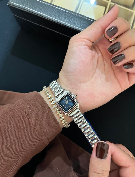 Aetherald Silver X Blue Dial Watch