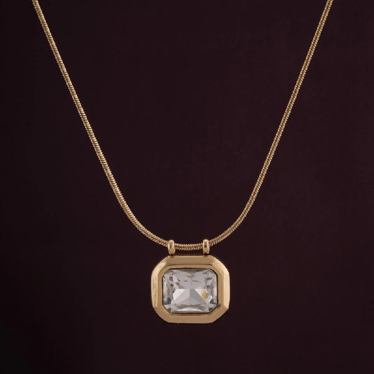 Bling Square Stone Necklace