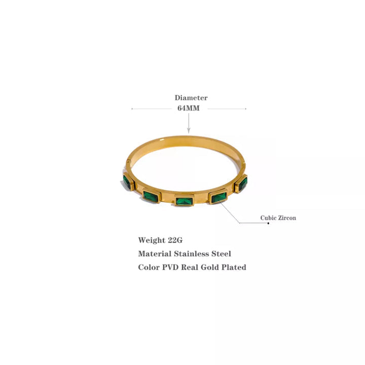 Greca Emerald Cuff Bangle