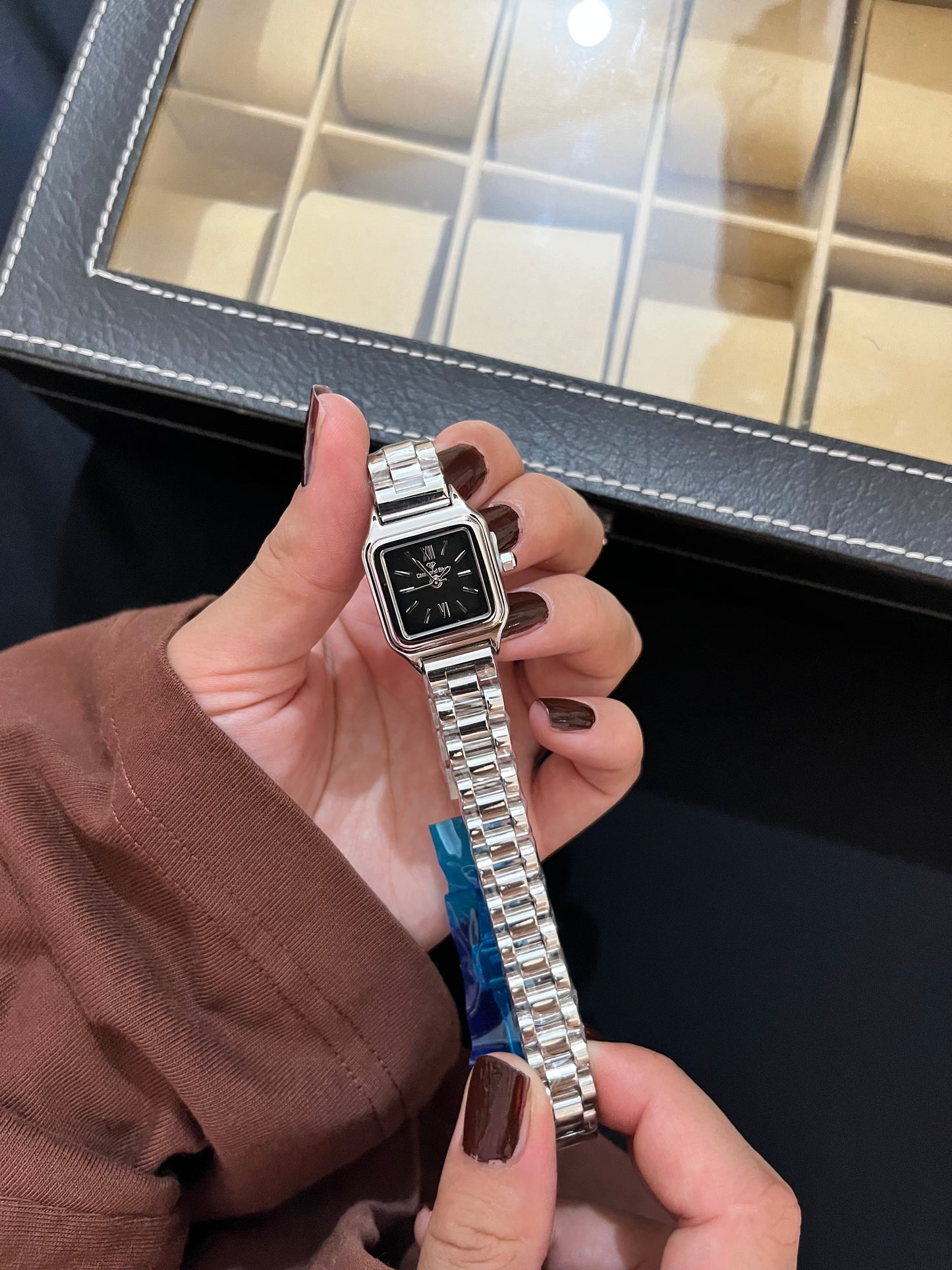 Aetherald Silver X Black Dial Watch