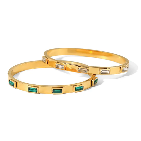 Greca Emerald Cuff Bangle