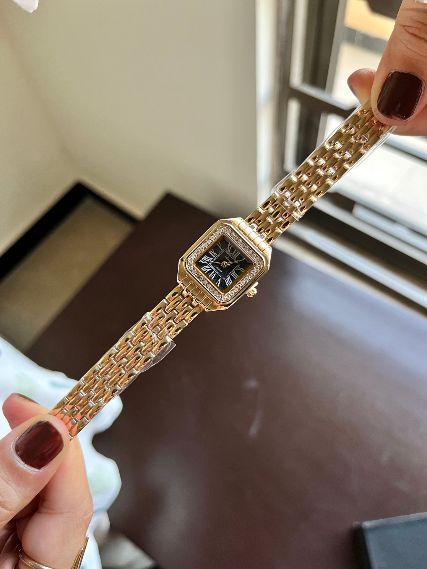 Cartier Inspired Black Dial Watch