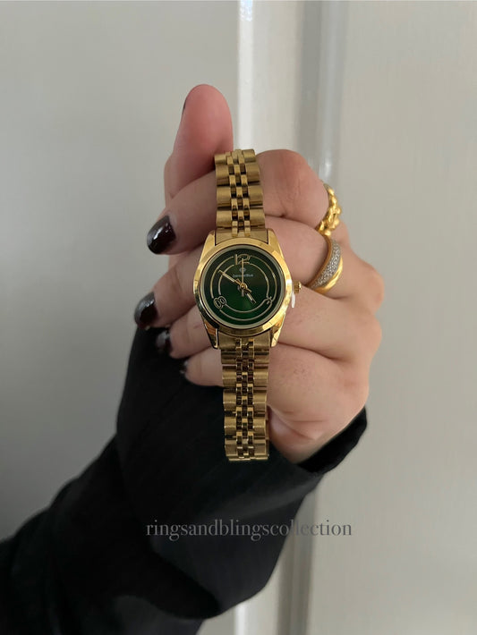 ✨EXCLUSIVE GOLD BRAIDED WATCH-Green Dial✨