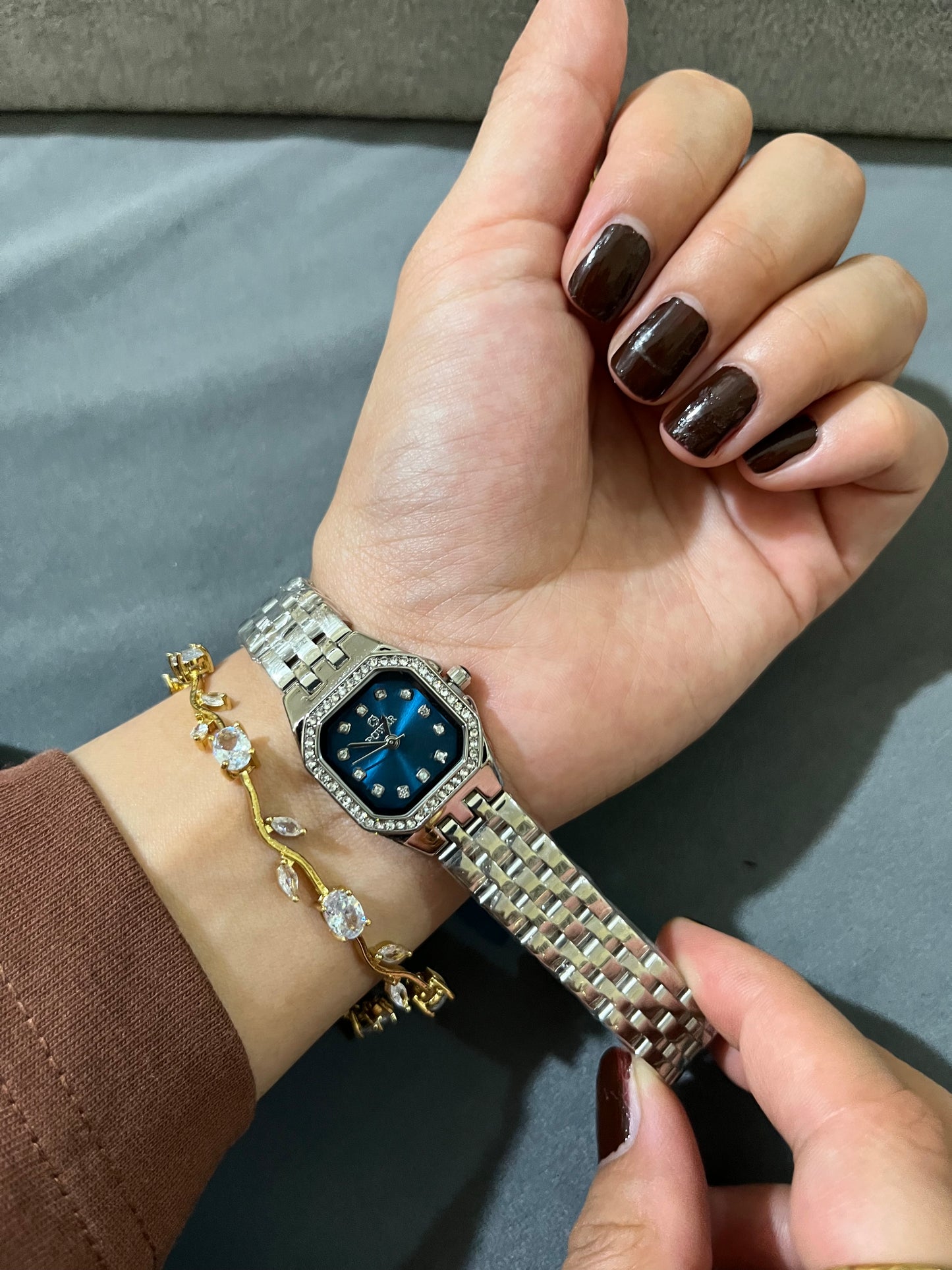 Diamond Dusk Watch-deep blue