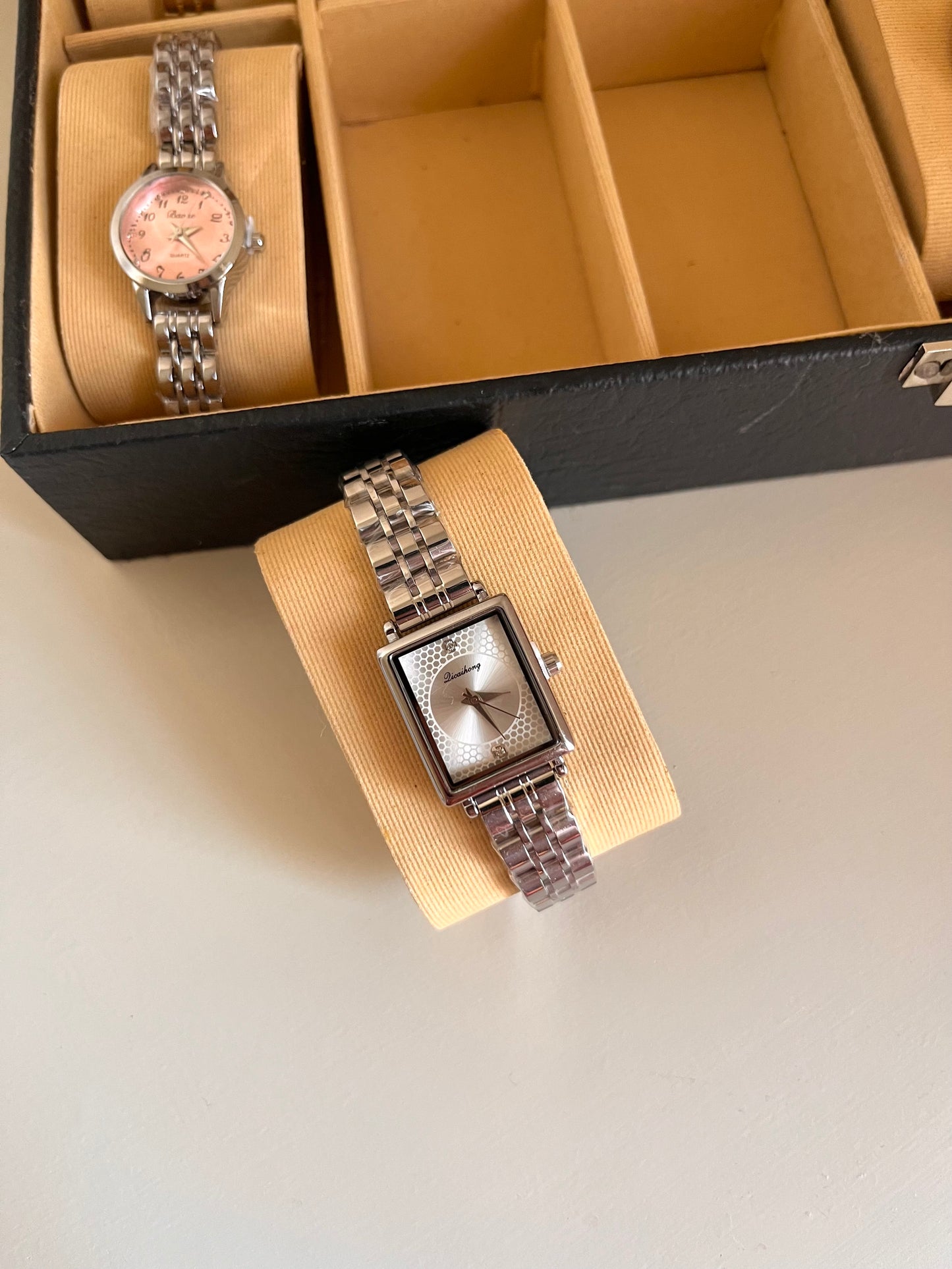 ZEVIA CRYSTAL STUDDED WATCH-Silver Dial