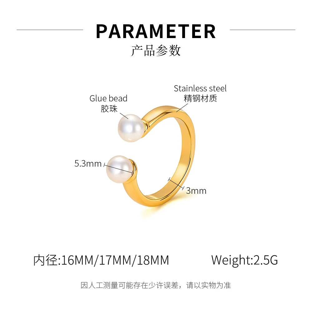 Twin Pearl Ring