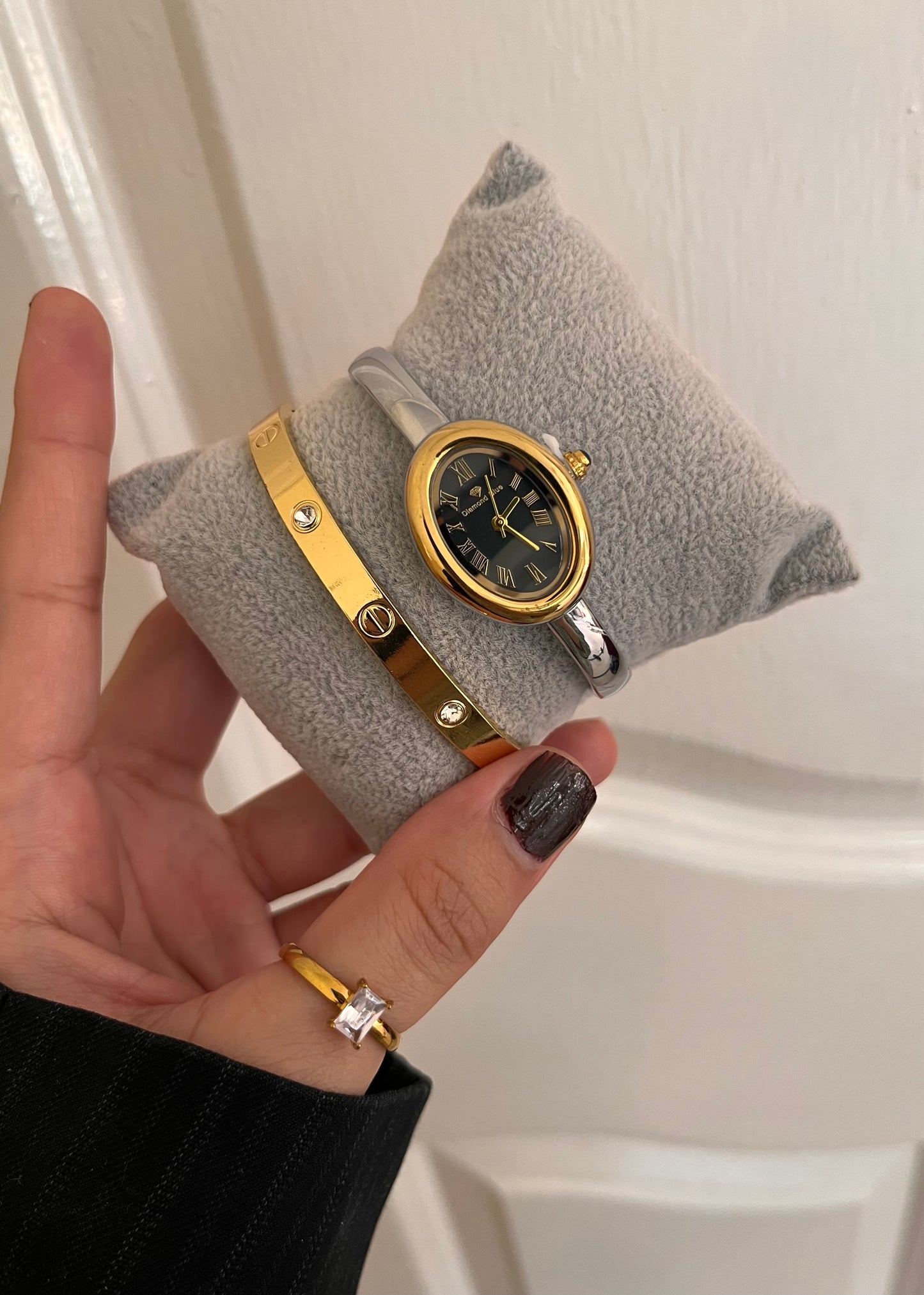 Vintage Oval Bangle Watch Stack