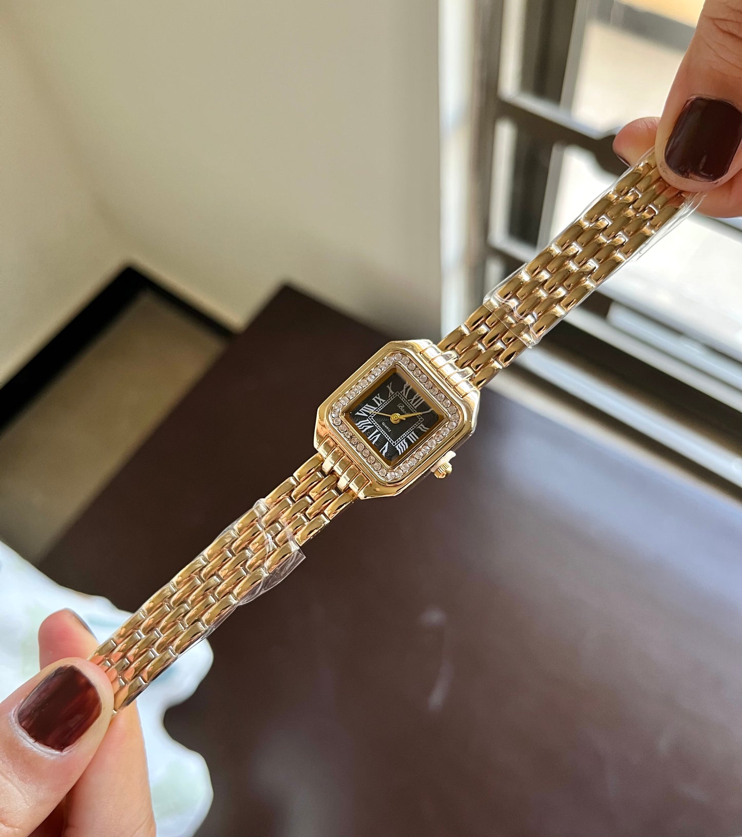 Cartier Inspired Black Dial Watch