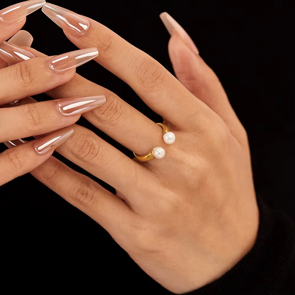 Twin Pearl Ring