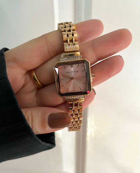 REGAL SQUARE WATCH (pink dail)