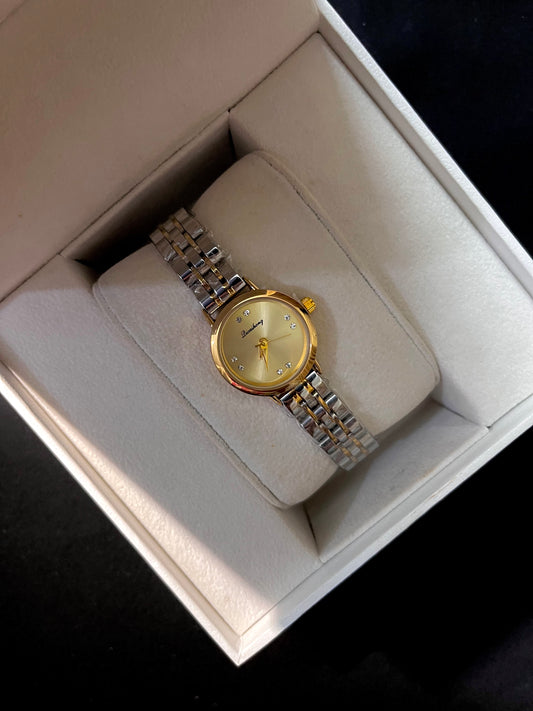 Two Tone Golden Merlot Watch