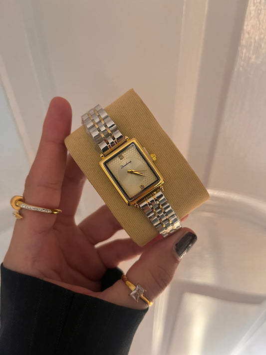 Zevia Square Two Tone Watch