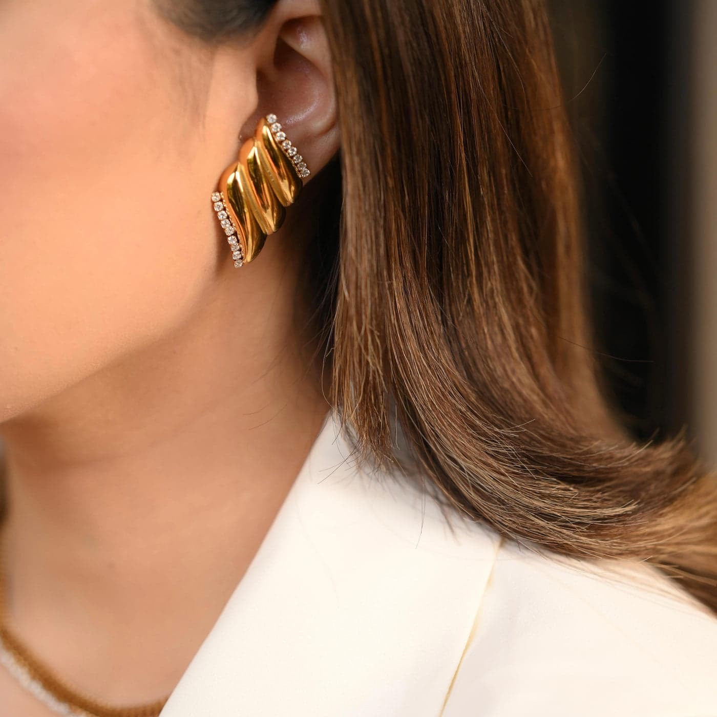 STUDED PAPYRUS EARRINGS