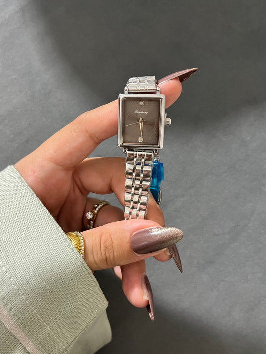 Estelle Grey Rectangular Watch