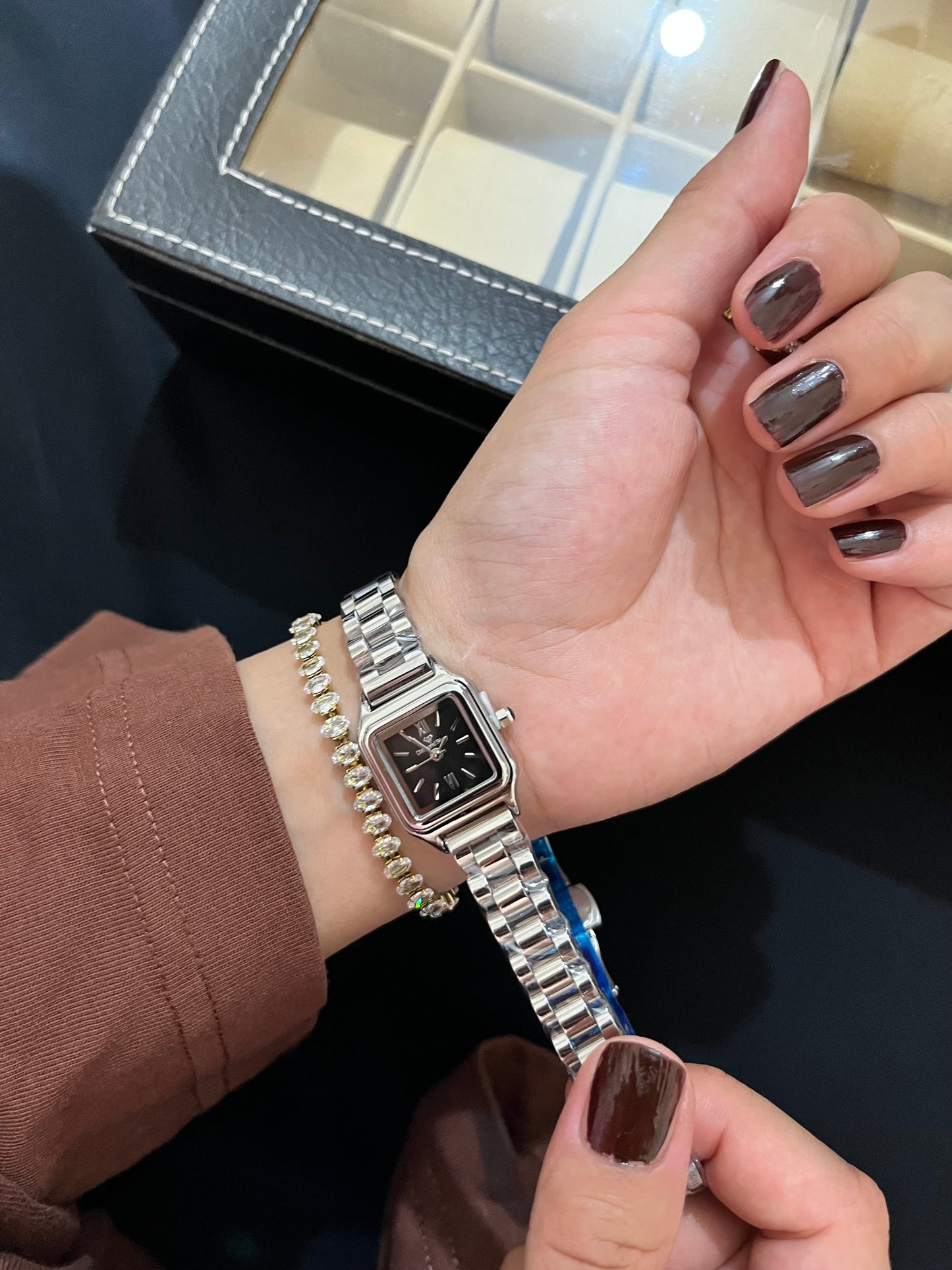 Aetherald Silver X Black Dial Watch