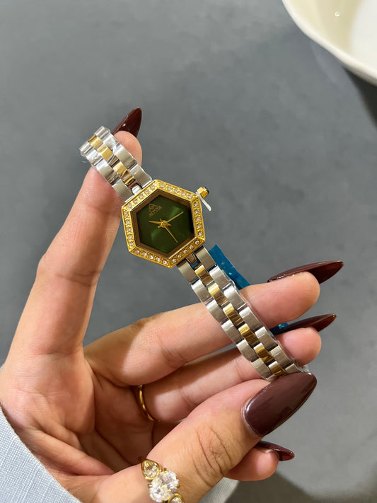 Alysya Hexagon Watch(emerald dial)