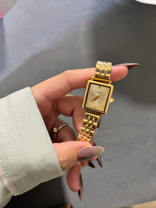 Estelle Golden Rectangular Watch