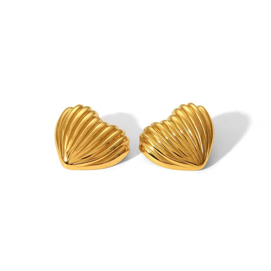 STRIPPED HEART EARRINGS