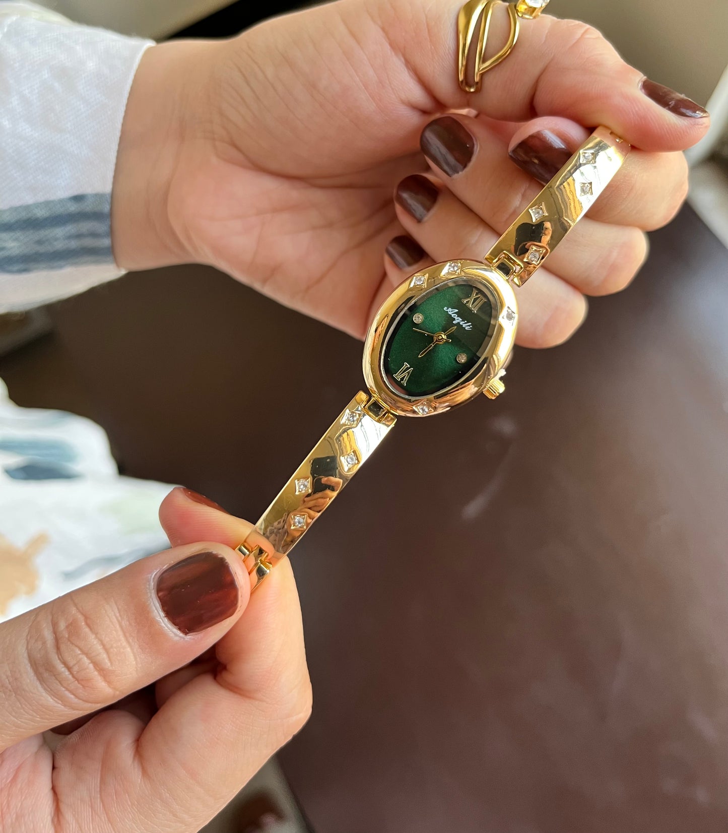 Oval Gleem Green Dial Watch (Copy)