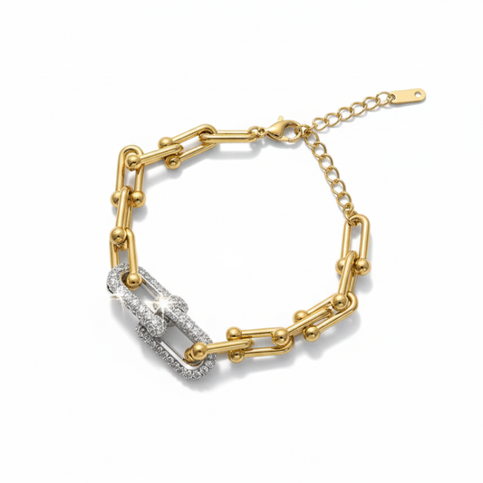Zirconia Link Chain Bracelet
