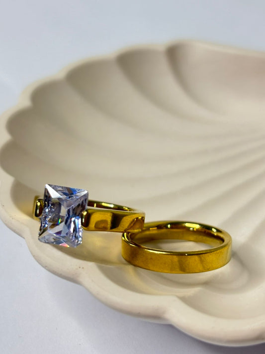 SQUARE CUT RINGS STACK