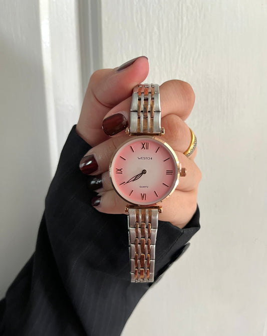 TWO TONE X PINK DAIL WATCH✨