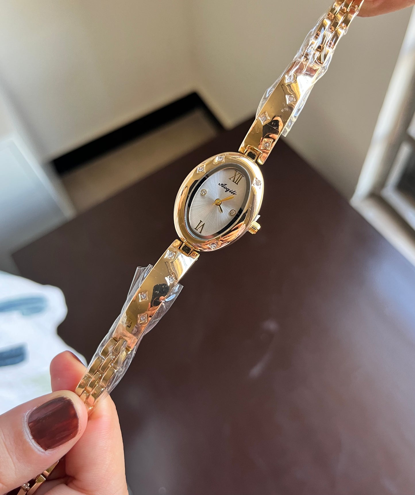 Oval Gleem White Dial Watch