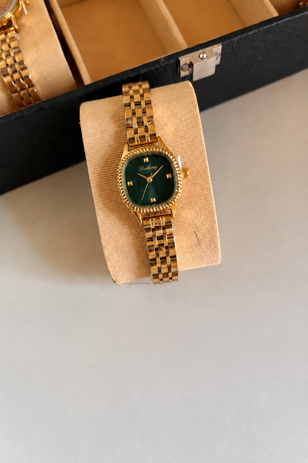 Crystal Studded Sage Gold Watch