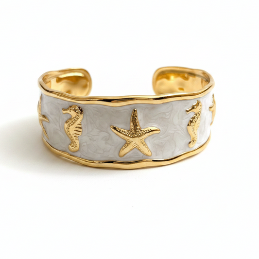 Ocean Star Gold Cuff Bangle