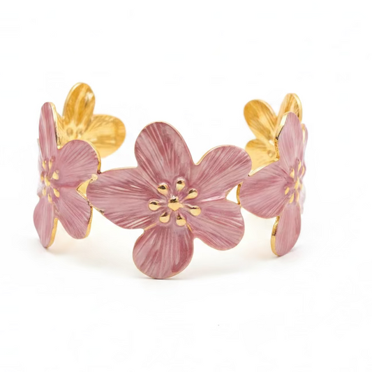 Sakura Pink Floral Bangle