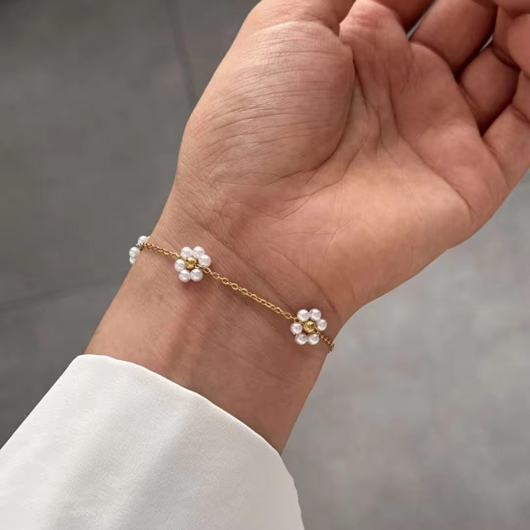 White Flower Bracelet