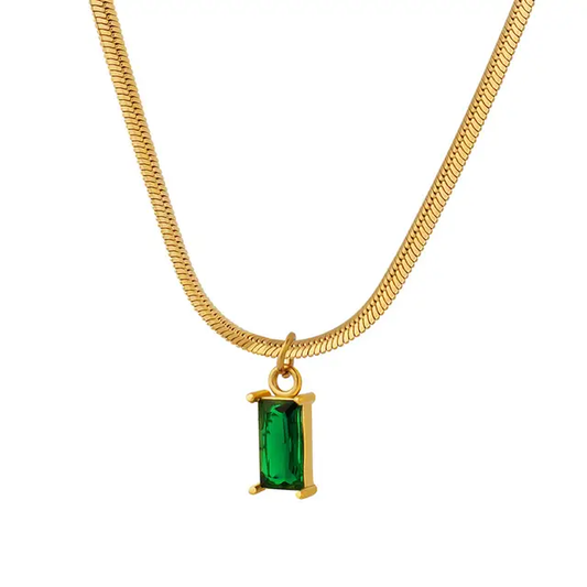 EMERALD SERENITY SQUARE NECKLACE